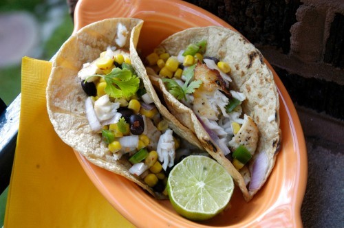 Grilled Fish Tacos With Corn Salsa