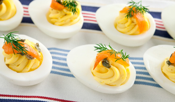 Stuffed Eggs With Smoked Salmon And Goat Cheese
