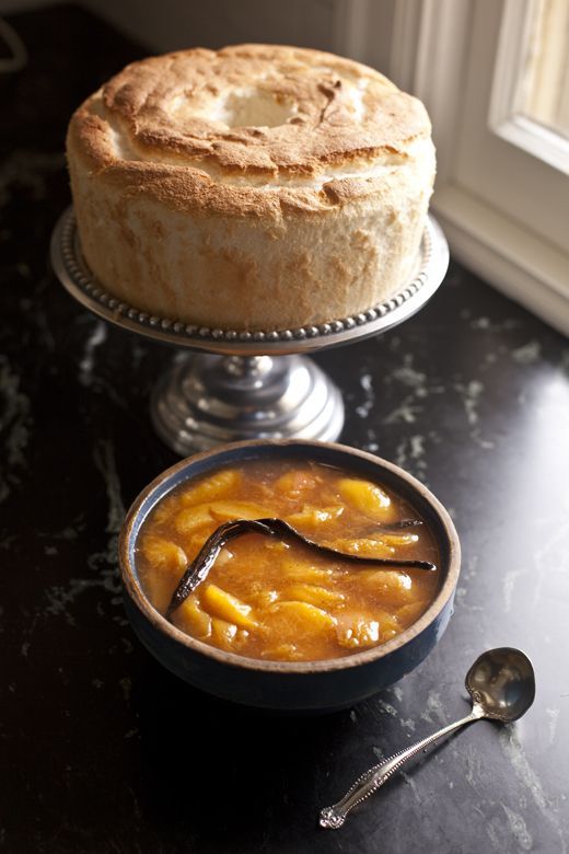 Citrus Angel Food Cake with Peaches (via Zoe Bakes)