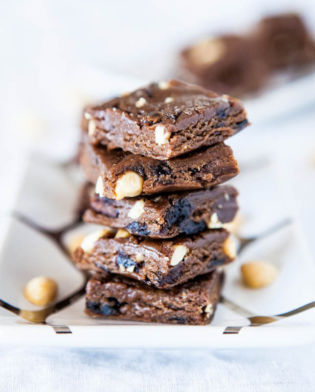 Peanut Butter & Jelly Chocolate Protein Fudge Bars