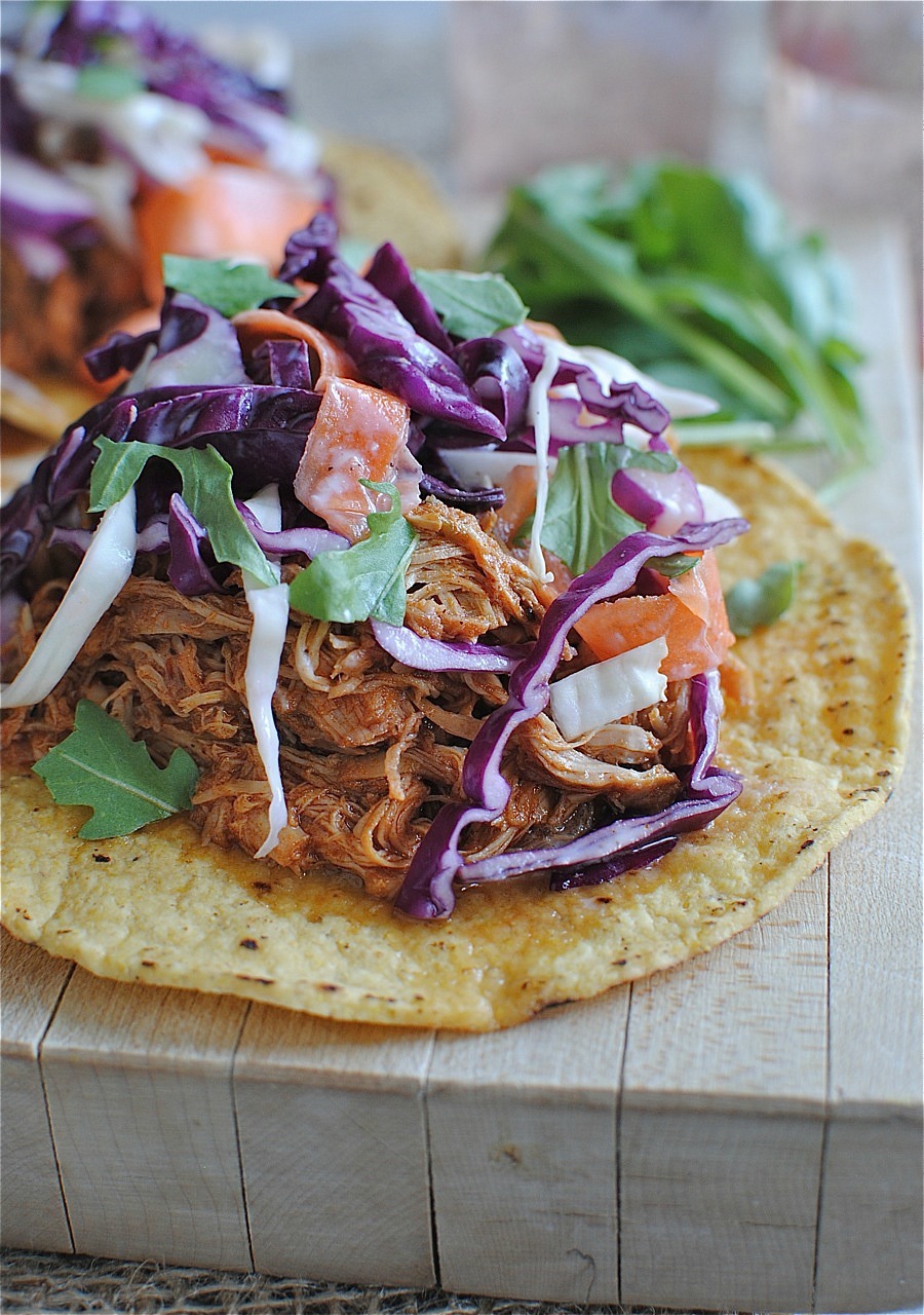 Recipe: BBQ Pulled Chicken Tostadas with Coleslaw