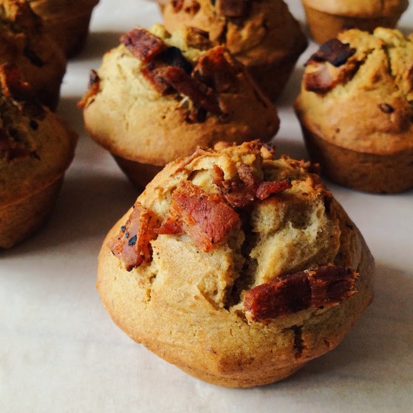Gluten Free Bacon Banana Maple Muffins!Find the recipe here: http://theginger-snap.blogspot.co.uk/2013/09/gluten-free-bacon-banana-maple-muffins.html