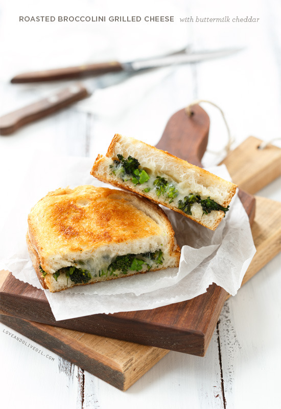 Roasted Broccolini Grilled Cheese