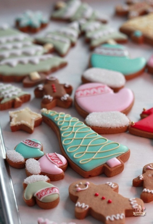 colorful christmas cookies.