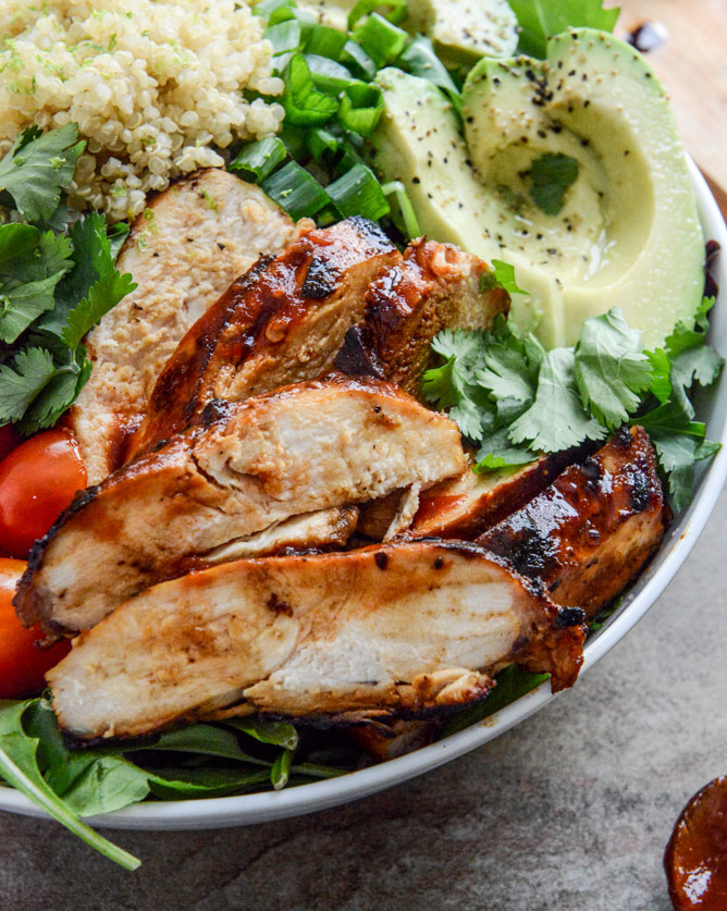 Honey Chipotle Chicken Bowls with Lime Quinoa