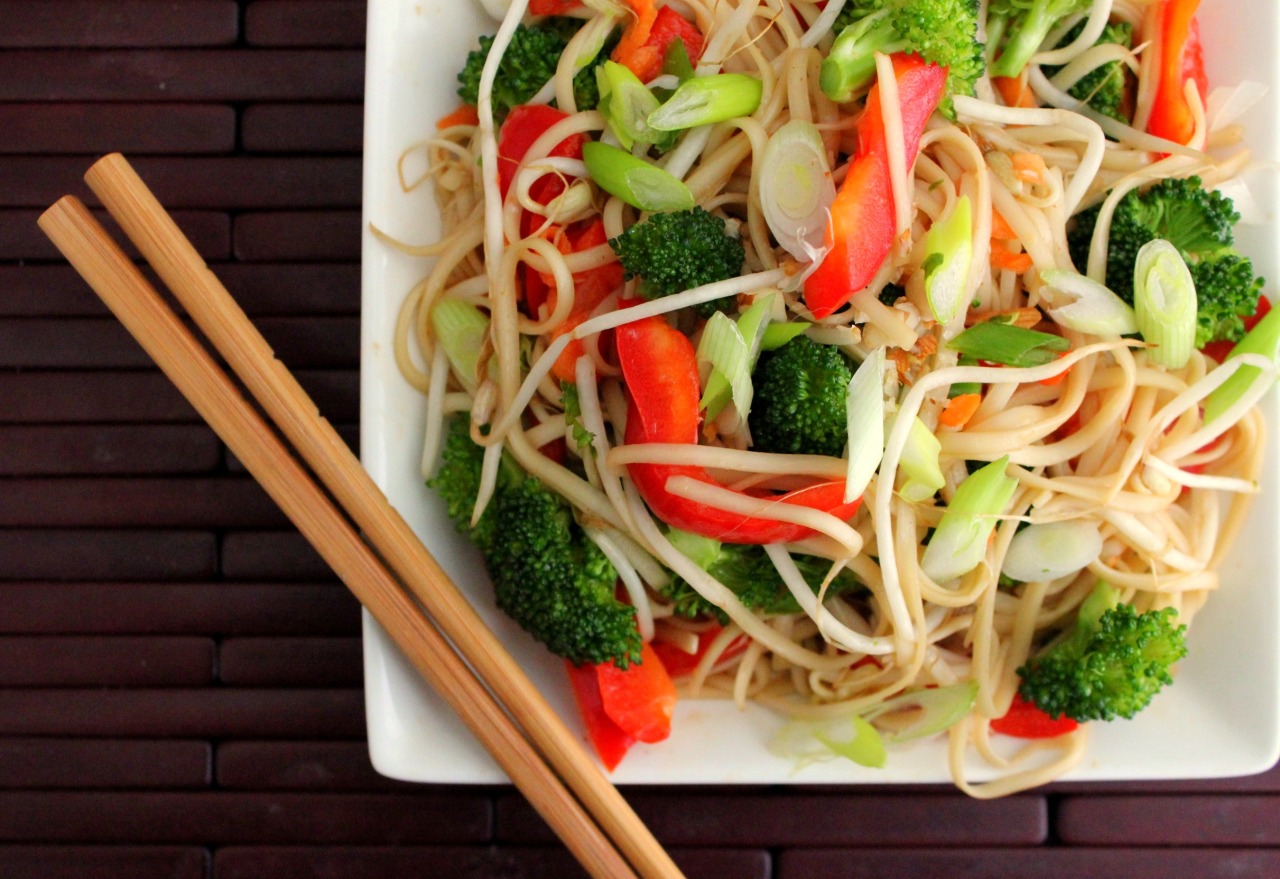 Asian noodle and vegetable salad