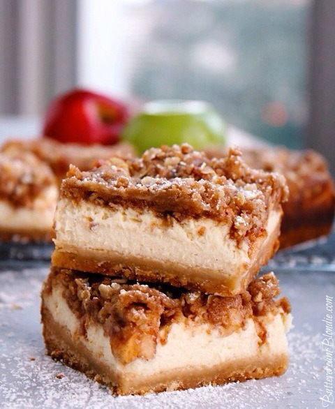 Apple Crisp Cheesecake Bars Buttercream Blondie