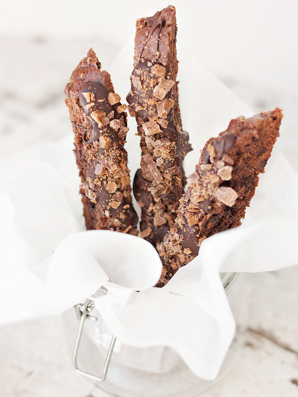 Double chocolate toffee biscotti