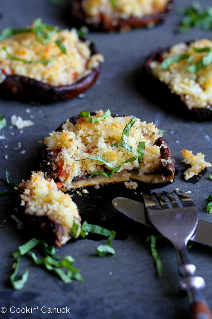 Roasted Portobello Mushrooms with Skellig Cheese Breadcrumb Topping
