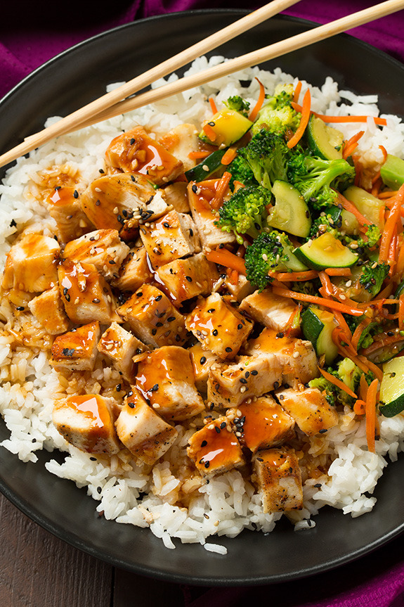 (via Teriyaki Grilled Chicken and Veggie Rice Bowls Cooking Classy)